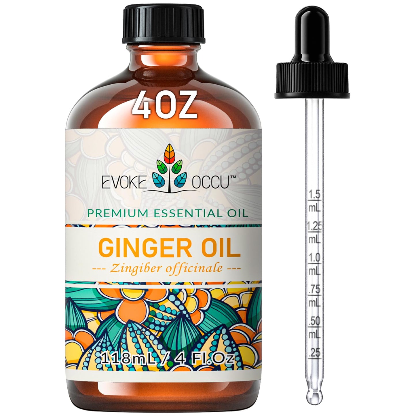 EVOKE OCCU Ginger Oil for Mental Clarity, Relieve Soreness, Hair Nourishment, Add to Diffuser and Spray - 4 Fl Oz
