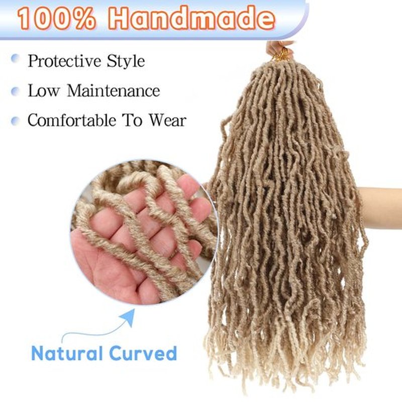 Faux Locs Ombre Soft Locs Crochet Hair 22 Inch 7 Packs 27/613 Faux Locs Crochet Hair Pre Looped Crochet Braids For Black Women Butterfly Hair(22inch, 7 Packs, 27/613)