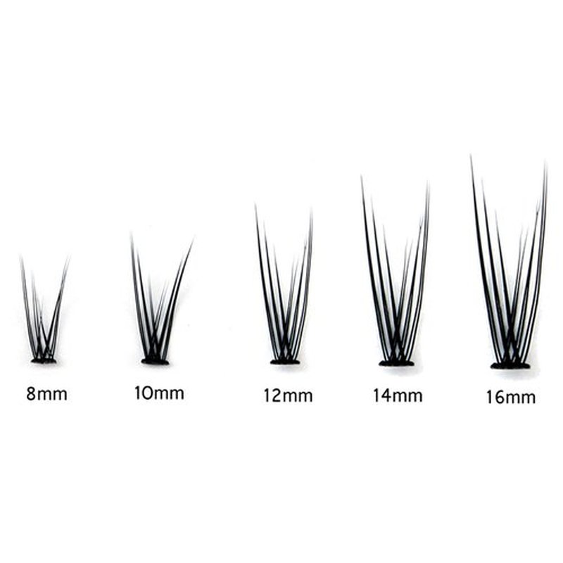 BODERMINCER 8-16mm to Choose Fish Tail Design 120pcs Thickness 0.1mm C Curl 12 Root Women Lady Individual Black False Eyelash Cluster Eye Lashes Extension Tools (16mm)