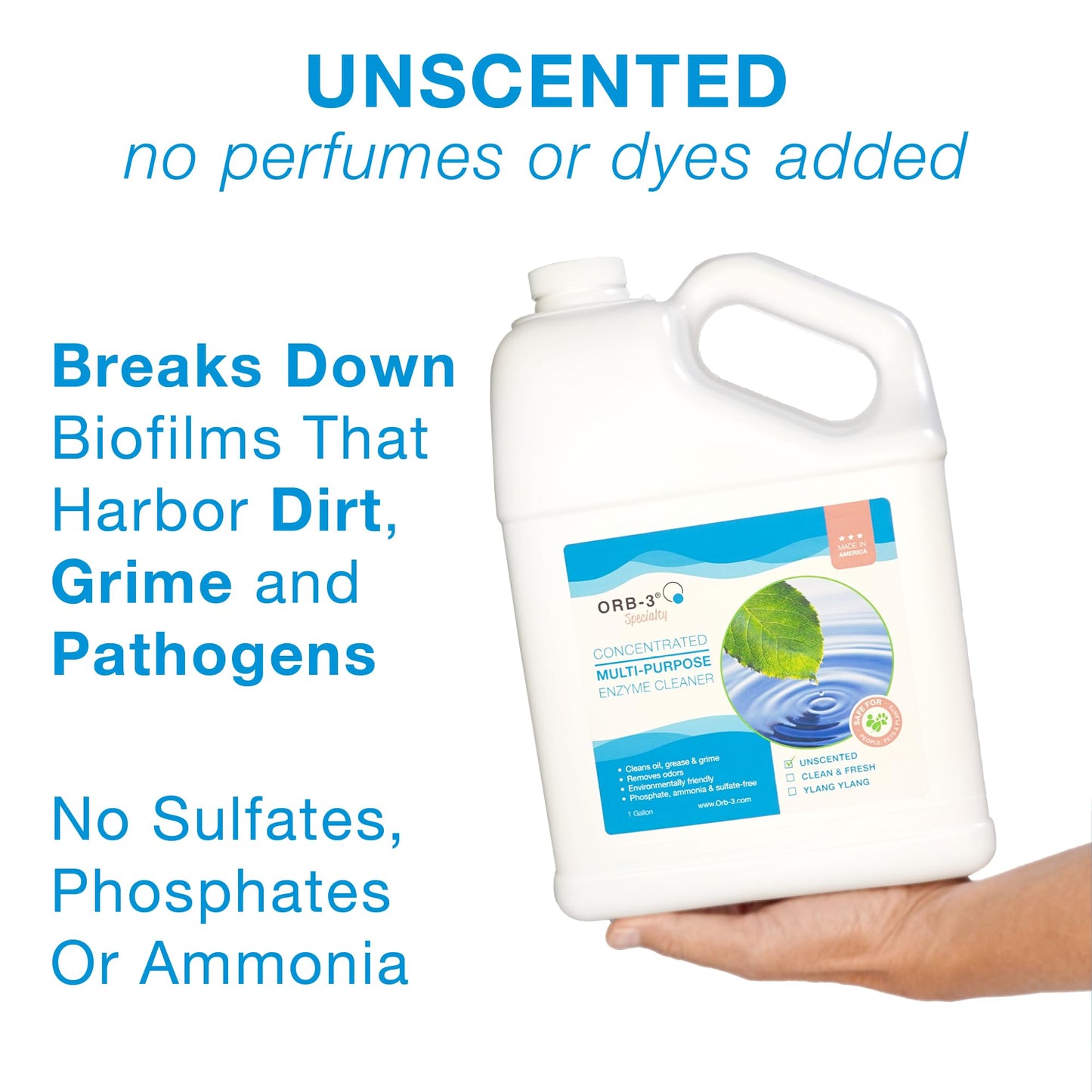 Orb-3 Multipurpose Enzyme Cleaner (1-Gallon, Unscented)