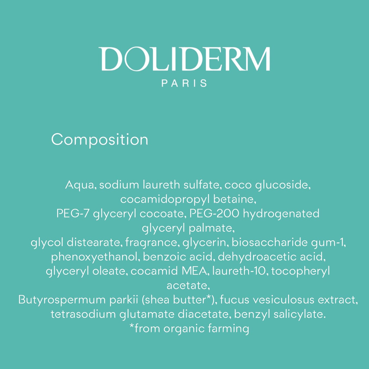Doliderm Paris - Creamy Shower Gel, 33.8 Fl Oz (Aqua Scent)