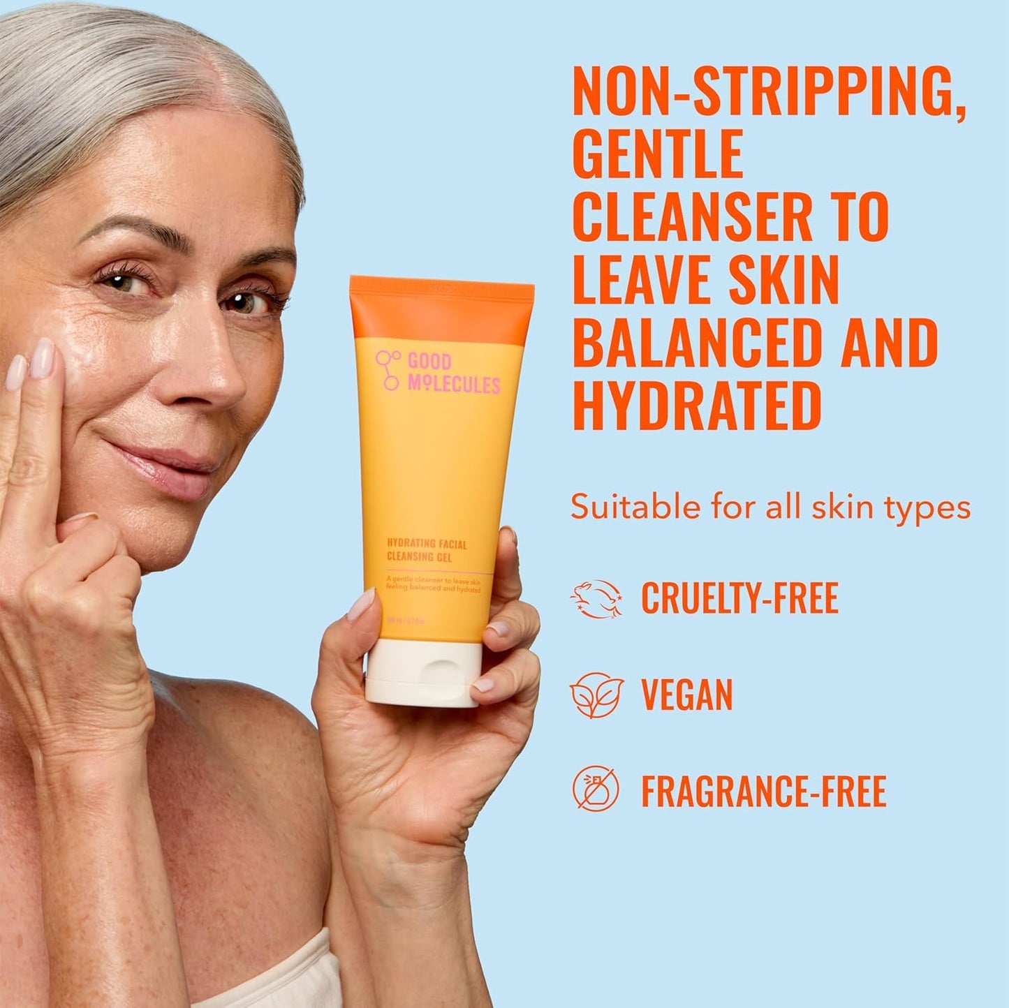 Good Molecules Hydrating Facial Cleansing Gel, Gentle Face Wash, Pack of 2