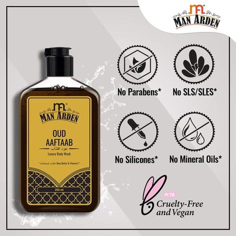 Man Arden Oud Aaftaab Luxury Body Wash Infused With Shea Butter & Vitamin E, 250ml