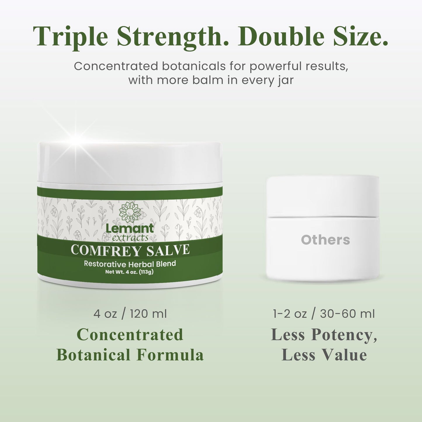 Organic Comfrey Salve for Bone Healing (4 oz) | Natural, Herbal Comfrey Cream for Soothing Comfort and Recovery - Infused with Concentrated Comfrey Oil