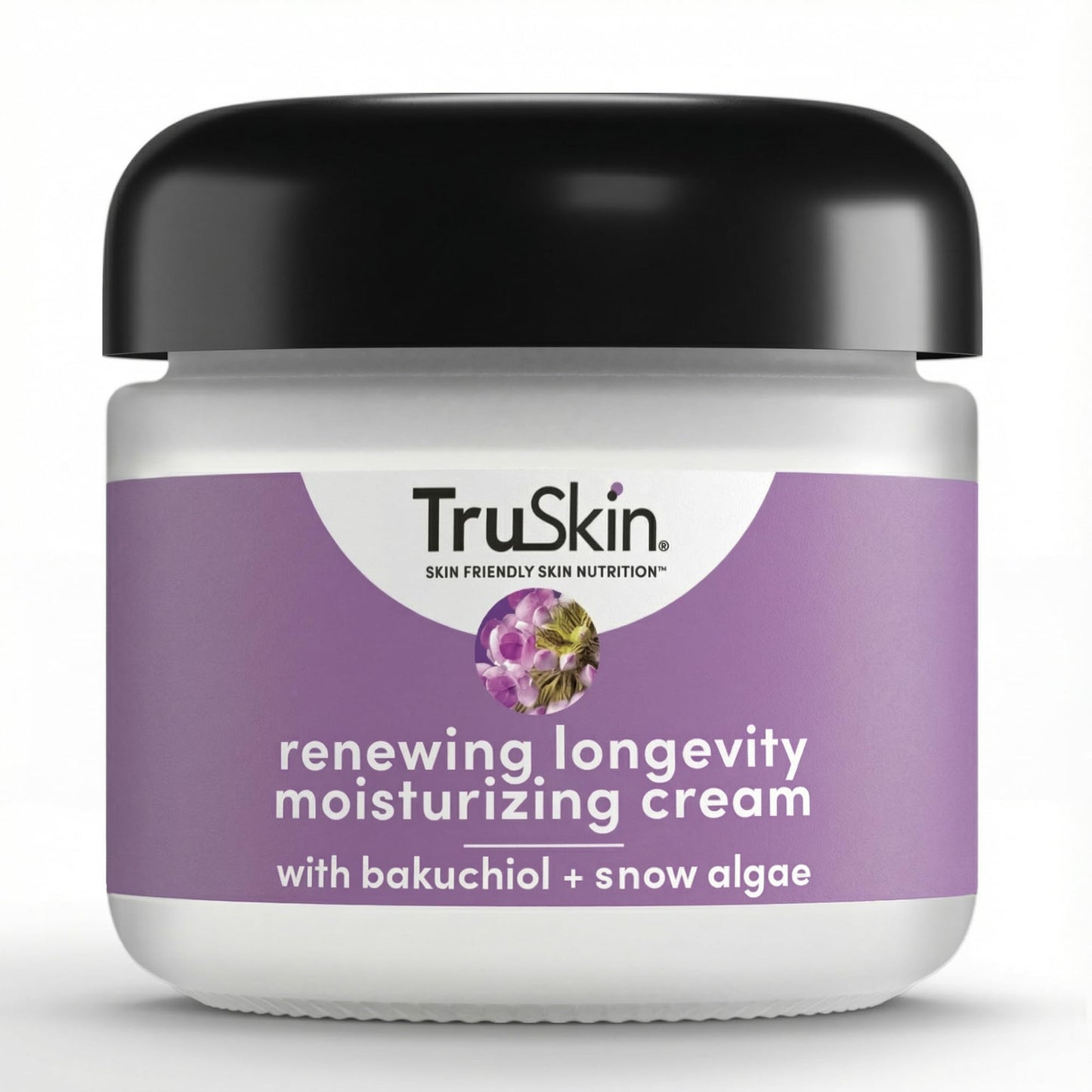 TruSkin Longevity Moisturizing Cream - Revolutionary Face Moisturizer with Bakuchiol & Snow Algae - Healthy Aging Gentle Retinol Alternative, Firmer-Looking Skin, 2 fl oz