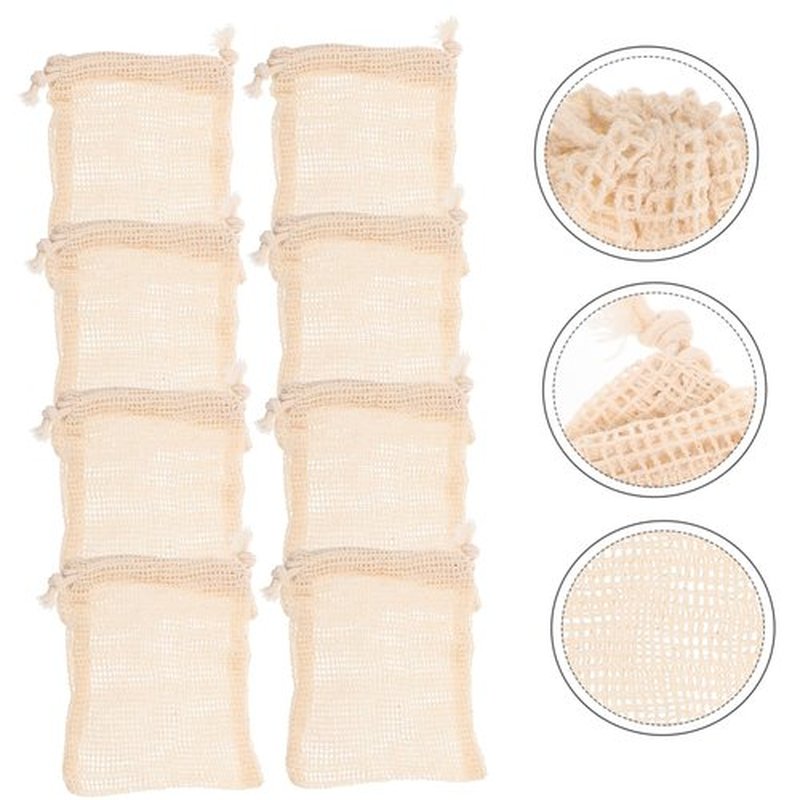 Beavorty 40 Pcs Soap Storage Soap Exfoliating Foaming Net Vibrant Pouches Bubbling Bags Linen Storage Bags Face Soap Cotton Linen Cleansing Small