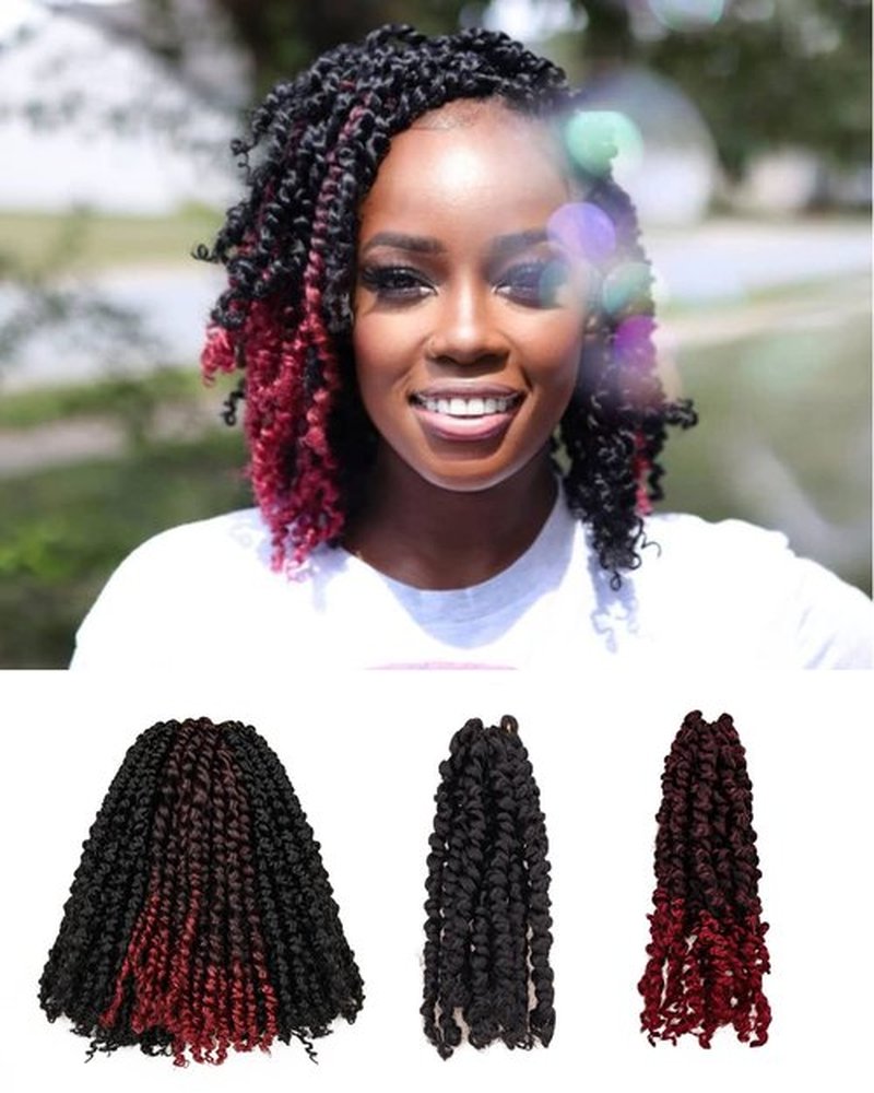 10 Inches 9 Packs Passion Twist Crochet Hair for Black Women-Mixed Color Combo Pack(7 packs 1B+2 packs T1B/BUG),Pre-twisted Pre Looped Soft Synthetic Braided Hair Extensions(10"-9 Packs,1B+TBUG)