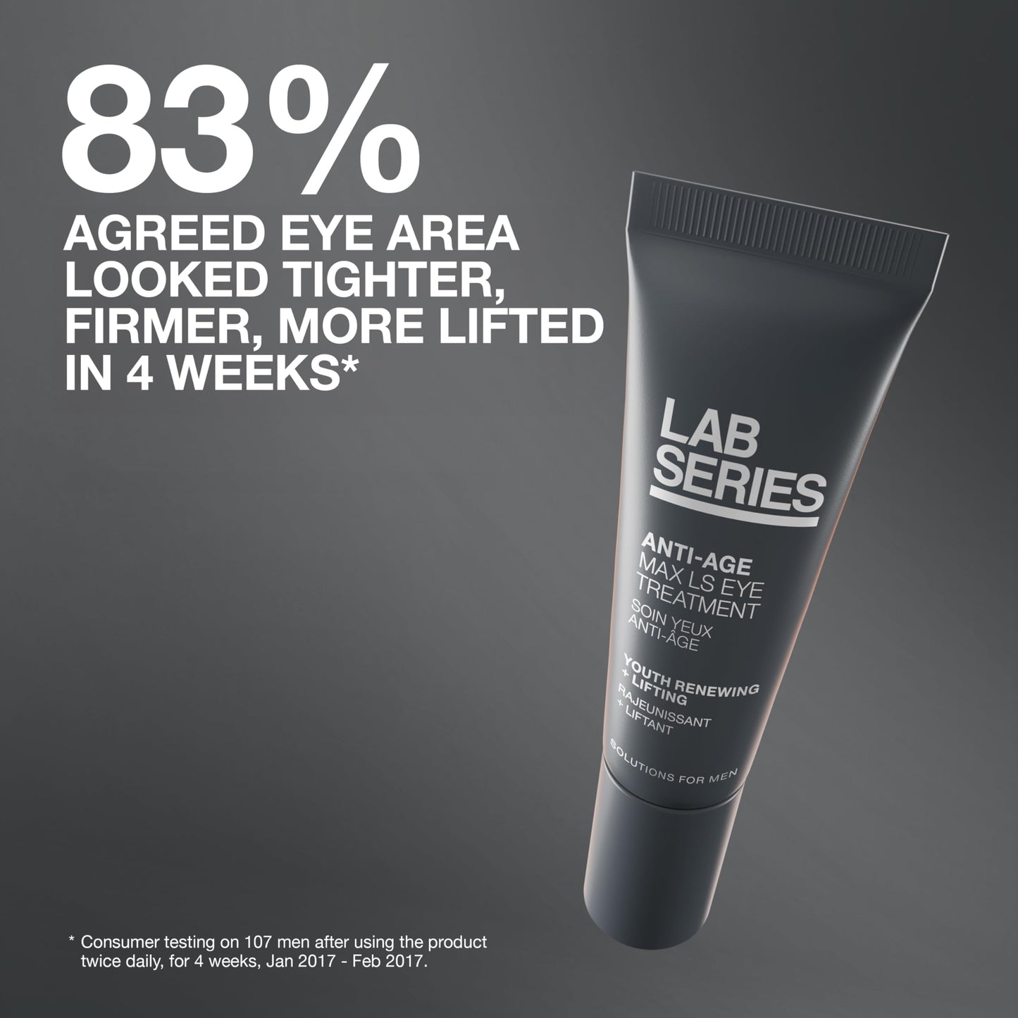 Lab Series Men's Max LS Anti-Age Eye Treatment - Under Eye Cream - Moisturizes & Strengthens Skin - Skin Care for Men, 0.5 Fl Oz