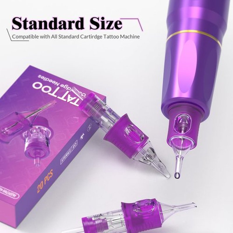 Tattoo Needles, Wormhole Tattoo Cartridge Needles 20pcs Mixed Sizes 1203RL 1205RL 1205RM 1207RM Disposable Tattoo Needles Cartridge Round Liner Shader Magnum for Tattoo Pen Machine Permanent Makeup