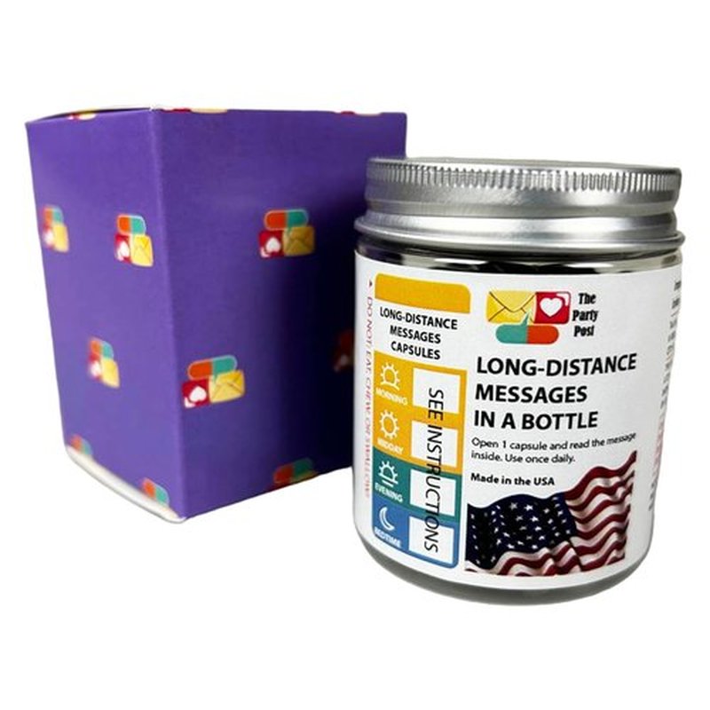 Long Distance Relationships Gifts Love Messages in a Bottle for Boyfriend or Girlfriend, 50 Pre-Written Love Capsules in a Jar, Cute Anniversary Gift for Engaged Couples, Valentine's Day