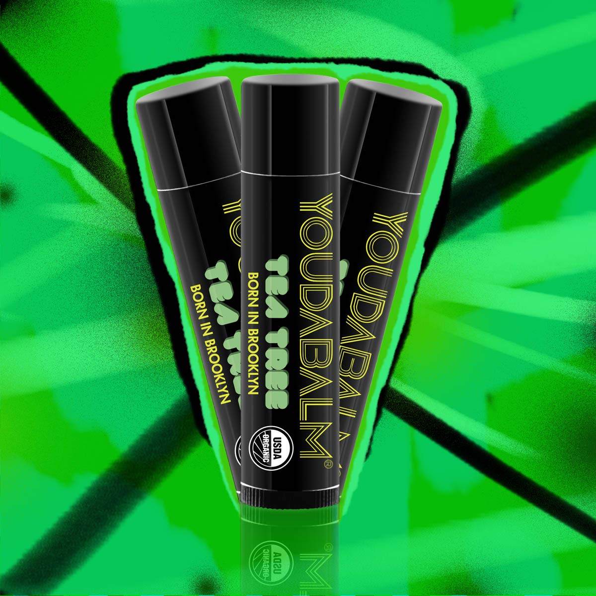 You Da Balm Organic Lip Balm, Tea Tree Flavor - 100% Natural Lip Moisturizer, USDA Certified - Lip Balm for Dry, Cracked Lips (3 Pack)