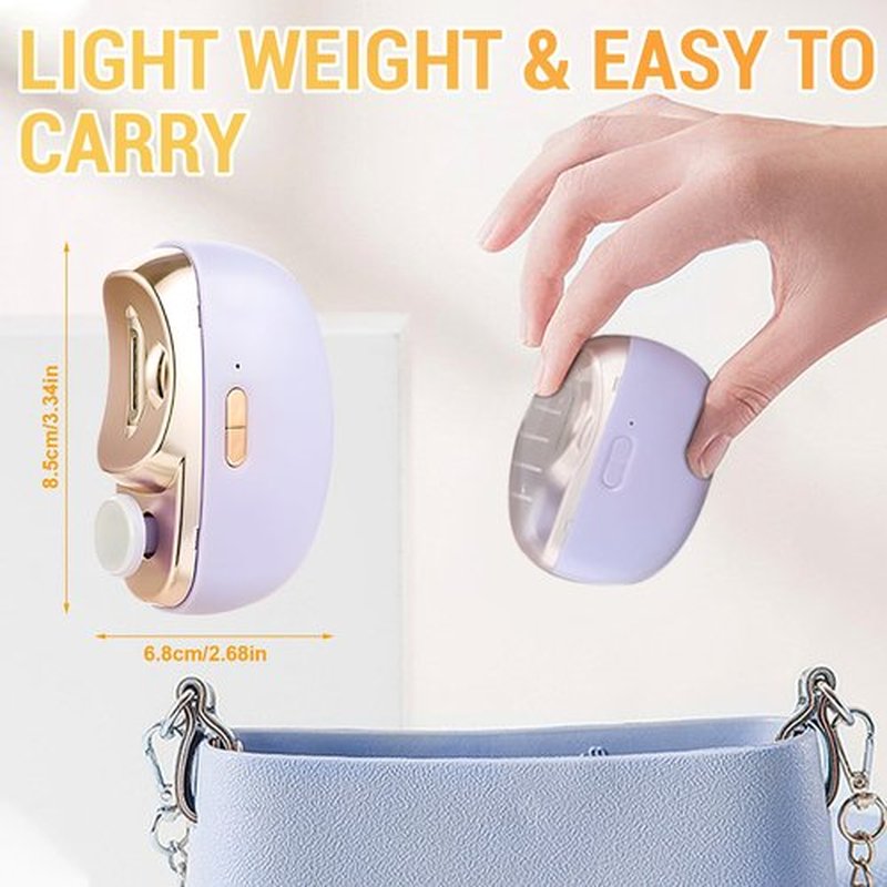 2 in 1 Electric Polishing Automatic Nail Clippers, 2025 Upgraded Electric Nail Clippers for Adults, Automatic Nail Trimmer Electric Fingers Nail Clippers for Seniors (Purple)