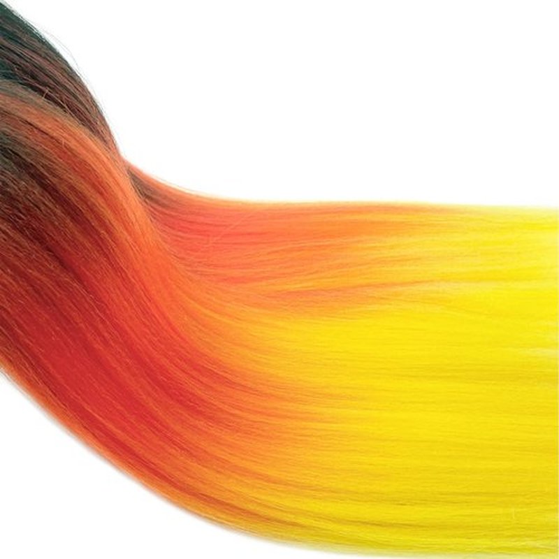 UPruyo Pre Stretched Rainbow Braiding Hair Ombre Orange Yellow Blue Purple Kids Colorful Braiding Hair Extensions for Braids Synthetic Fake Hair for Braiding (26 In 3 Packs)