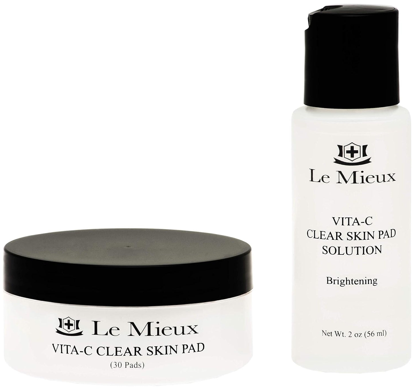 Le Mieux Vita-C Clear Skin Pads - Triple-Action Exfoliating Facial Pads with Glycolic Acid & Vitamin C (30 Count)