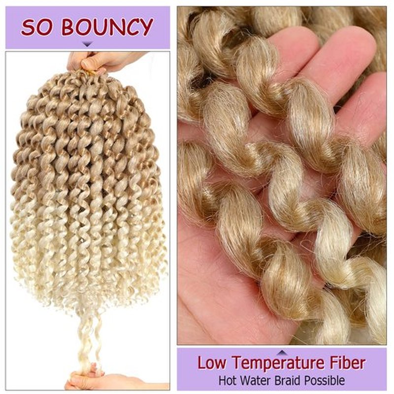 GetMaige Jamaican Bounce Crochet Hair For Black Women 4packs 72 Roots Natural Black Jumpy Wand Curls Crochet Hair Short Pre Looped Curly Crochet Hair (12inch (pack of 4), 27/613)