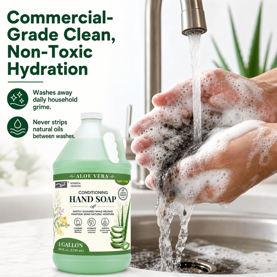 PRONAIL Bulk Liquid Hand Soap Refill – Moisturizing Cleanser with Hyaluronic Acid, Panthenol & Aloe Vera | Sulfate-Free, Cruelty-Free | Professional Salons, Spas & High-Traffic Use | 1 Gallon