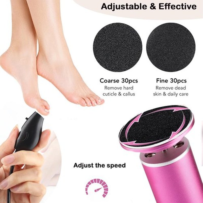 Electric Callus Remover,Callus Remover for Feet, Electric Foot Callus Remover with 60pcs Sanding Disc,Adjustable Speed Foot File for Men Women Dead Dry Crack Skin Calluses (Black)
