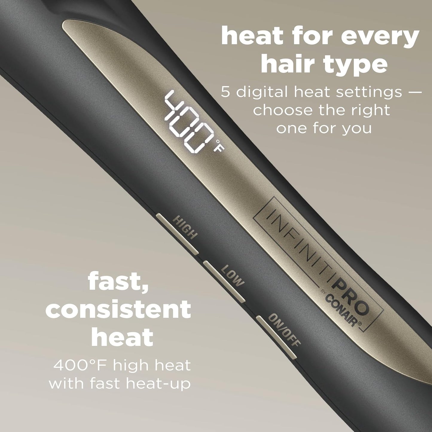 Tourmaline Ceramic Tapered Curling Wand - 1 1/4" to 3/4" for Beachy Waves