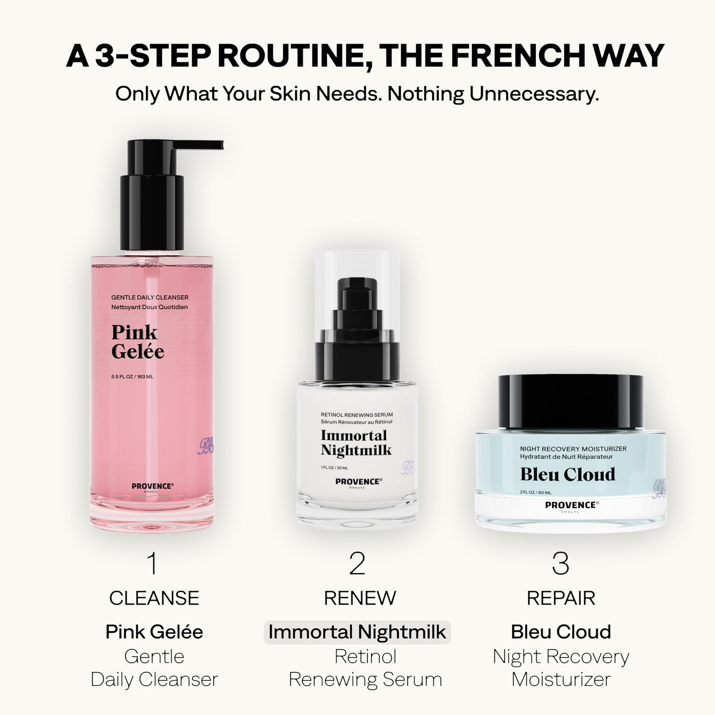 Provence Beauty Immortal Nightmilk Retinol Renewing Face Serum – A Gentle 0.5% Retinol with Niacinamide & P5 Peptide – Smooths Texture, Improves Tone & Firms Skin – 1 fl oz