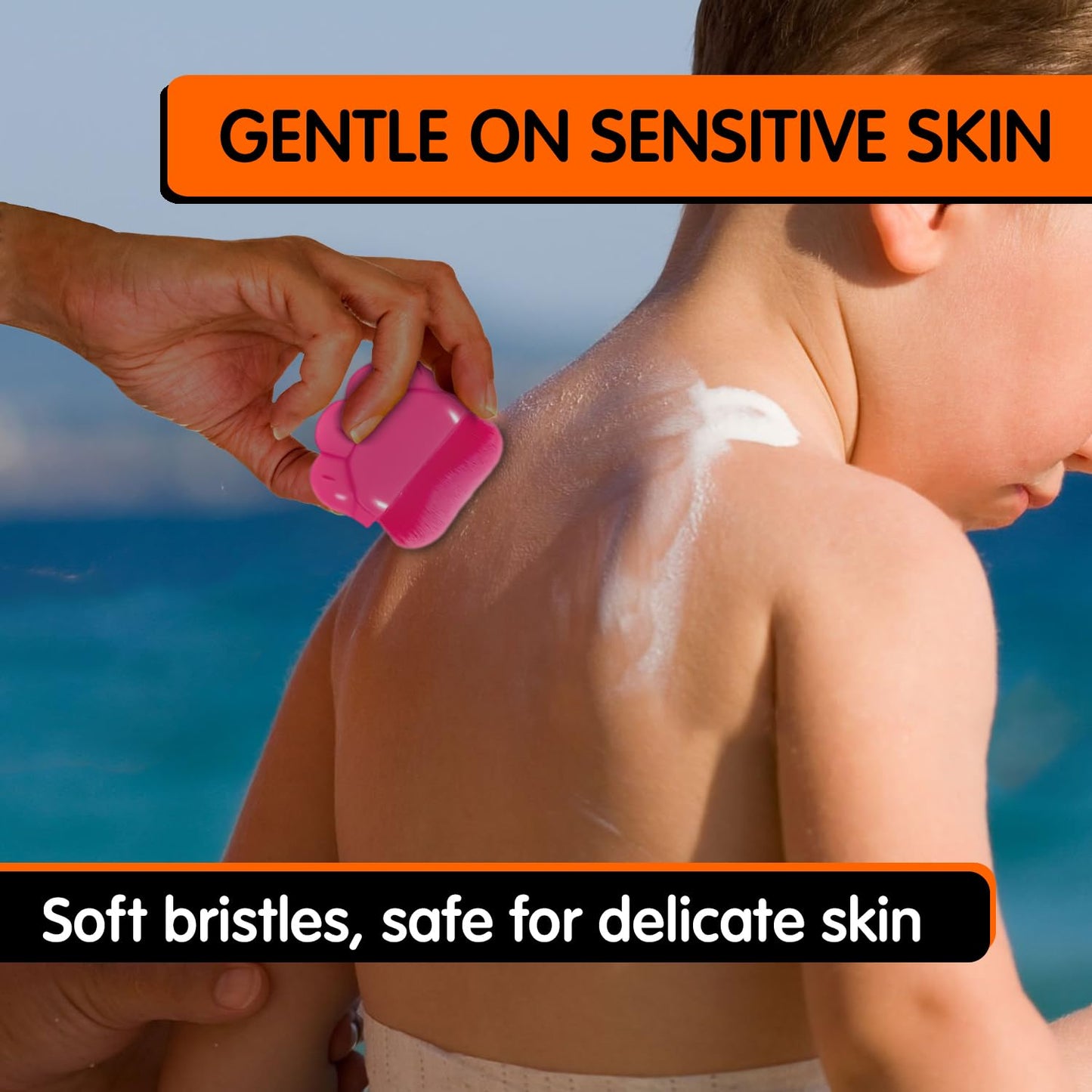2Pcs Sunscreen Applicator for Kids - Sunblock Lotion Brush with Protective Case, Soft Bristles, Mess-Free Sun Cream Applicator for Travel, Beach & Outdoor Use - by Mobi Lock