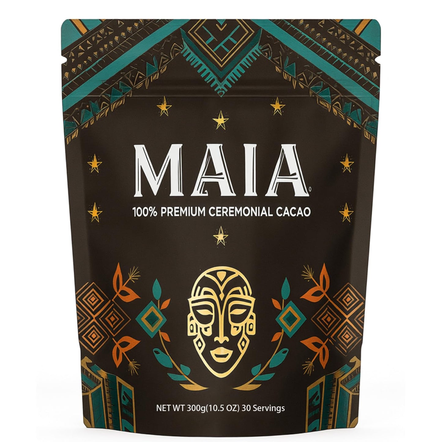 Maia Ceremonial Cacao, with Flavanol, nattokinase, Theobromine, Magnesium and Natural Flavonoids Blend, Supports Circulation, Arterial Health & Cardiovascular Wellness Zero Sugar 100% Pure and Natural