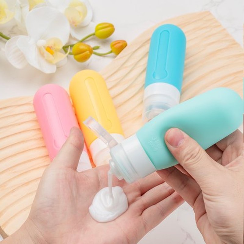 16pack Travel Bottles for Toiletries, TSA Approved LeakProof Squeezable Silicone Toiletry Containers for Shampoo, Conditioner, 3oz Portable Refillable Traveling Size Liquid Containers (16Pcs/Purple）