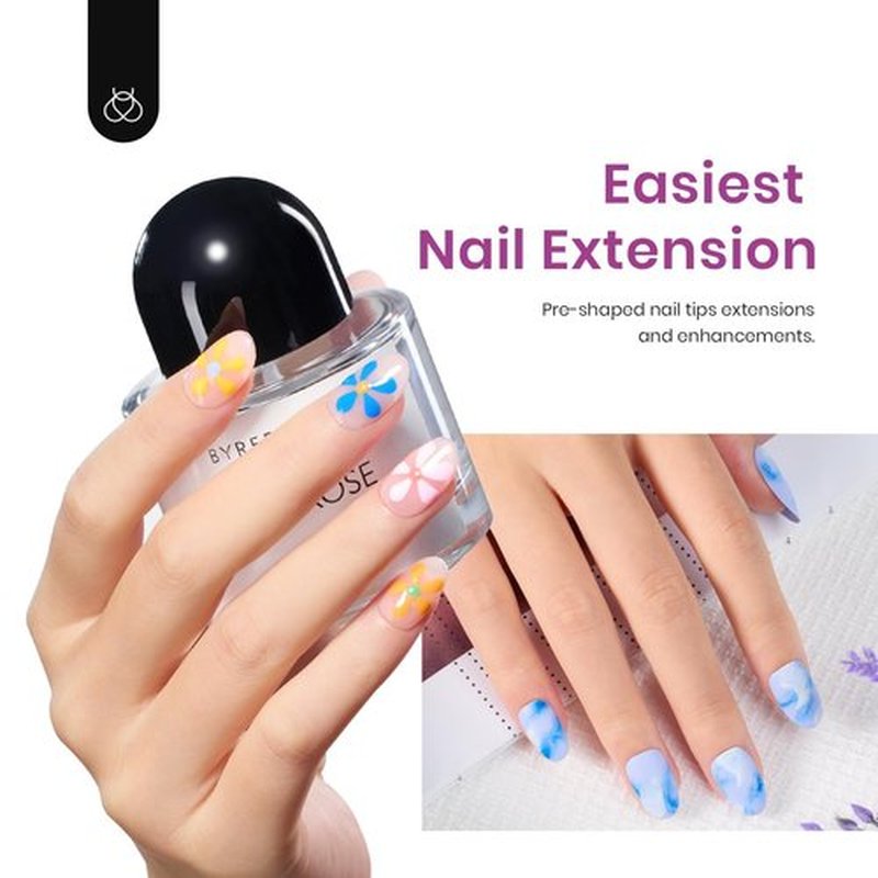 Beetles Gel Nail Kit Easy Nail Extension Set with Clear Soft Gelly Gel Nail Tips, 240 Pcs Beetles Gel X Short Oval Nails Tips 5 In 1 Nail Glue Base Gel Uv Led Lamp Press on Nails False Nails