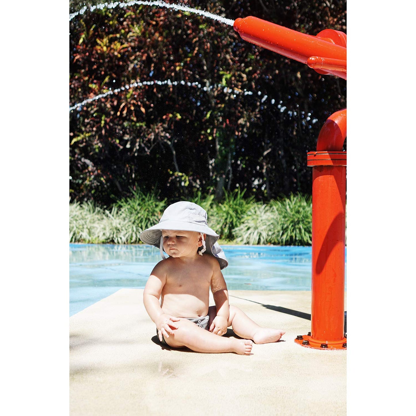 Zelda Matilda Sunhat Infant Toddler & Kids Summer Water Flap Baby Swim hat UPF 50 Boy & Girl Beach (US, Age, 6 Months, 24 Months, Light Pink)