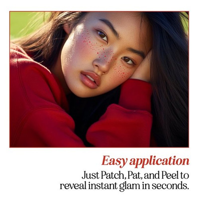 Fazit Makeup Patches - Face Makeup Patches - Beauty Face Makeup - Red Speckles - Waterproof Red Speckles - Temporary Face Red Speckles For Women - 6 count
