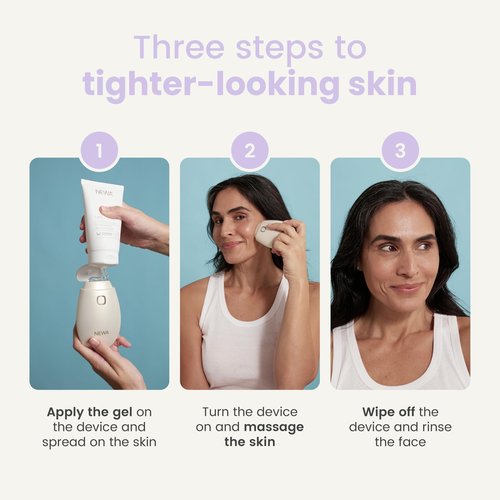 NEWA Classic Skin Care System Anti-Aging Facial Treatment Skin Tightening Technology for Home Use. Boost Oxygen, Increase Collage, Reduces Wrinkles (Include 1 Gel Pack) (Pink Classic.)