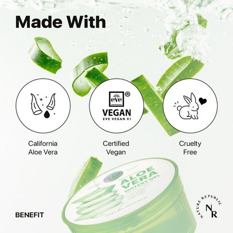Nature Republic 2 PCS MILD & MOISTURE ALOE VERA WATERY GEL 10.56 fl. oz. Soothing Quick Hydration