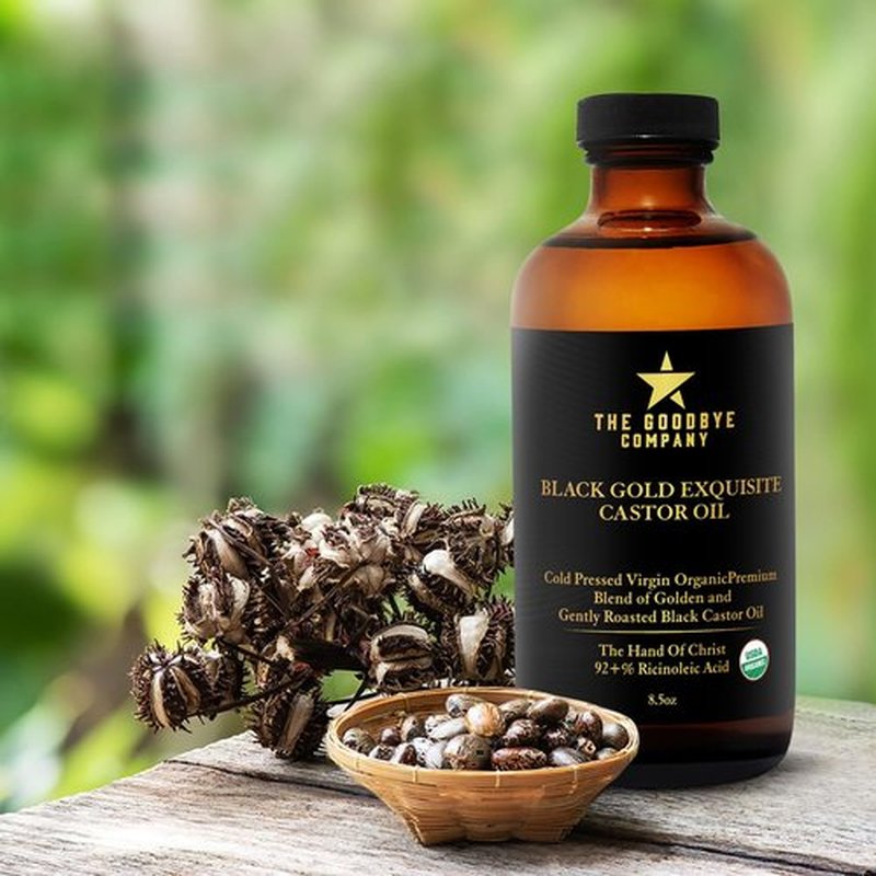 The Goodbye Company Jamaican Black and Gold Exquisite Castor Oil Blend – USDA Organic, Cold Pressed and Unrefined; Pure Hexane Free Organic Castor Oil for Body, Skin, Hair, Eyelashes and Eyebrows