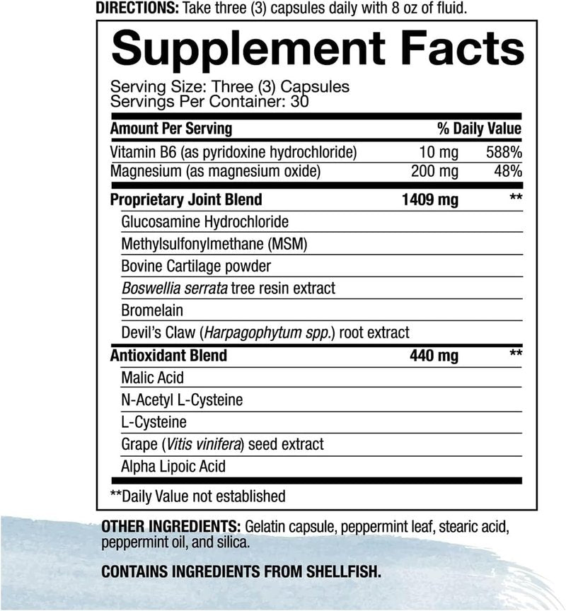 Mobility Supplement with Glucosamine, MSM & Boswellia - 90 Capsules for Energy & Joint Health