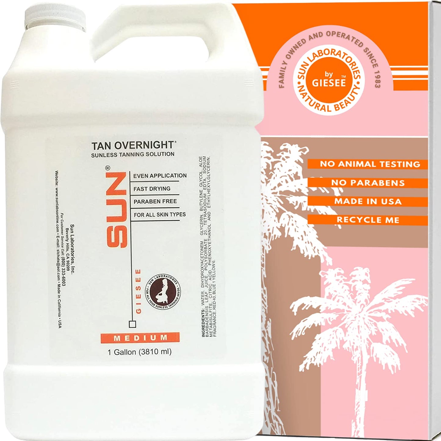 Sun Labs Self-Tanning Solution for a Golden Glow - Medium - 1 Gallon Bottle