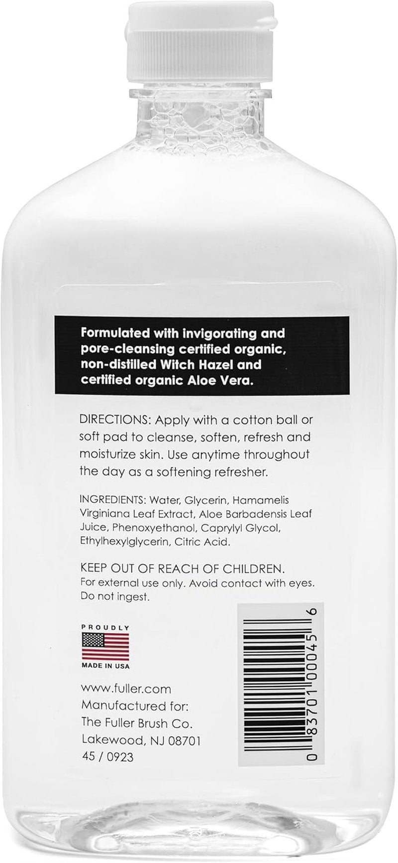 Witch Hazel Facial Toner - Organic Aloe Vera & Alcohol-Free - 16 fl. oz | Paraben & Sulfate-Free, Unscented