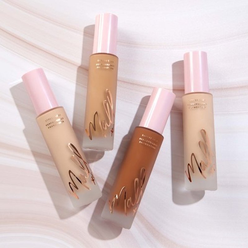Mally Beauty Stress Less Performance Foundation - Deep - Buildable Medium to Full Coverage - Lightweight Foundation Liquid - Niacinamide Brightens and Hydrates Skin - Satin Finish