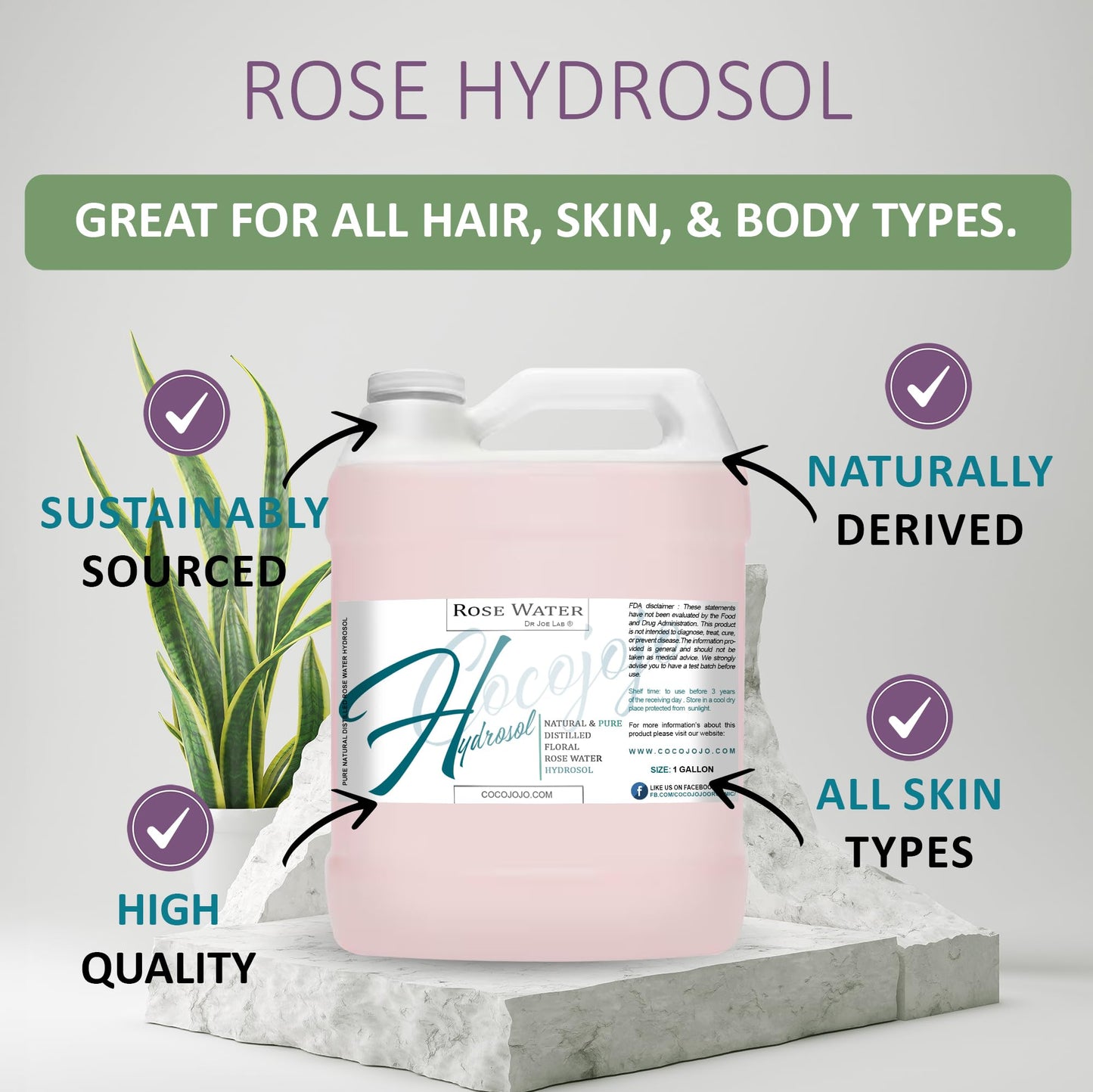 Dr Joe Lab Rice Water Growth Mix, Nourishing Toner with Rose Hydrosol, Aloe Vera Face and Scalp Essence, Rice Extract, Pro Vitamin B5, Oily Skin, Alcohol-Free Spray (128 oz)