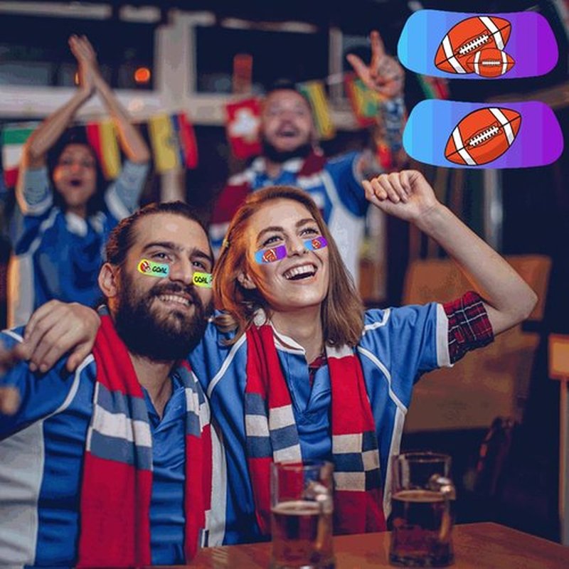 Sports Under Eye Black Strips Stickers 120 pcs Gradient Color Change Eye Strips Baseball Football Softball Lacrosse Fans Eye Black Stickers for Themed Party Game Day Supplies (Muc)