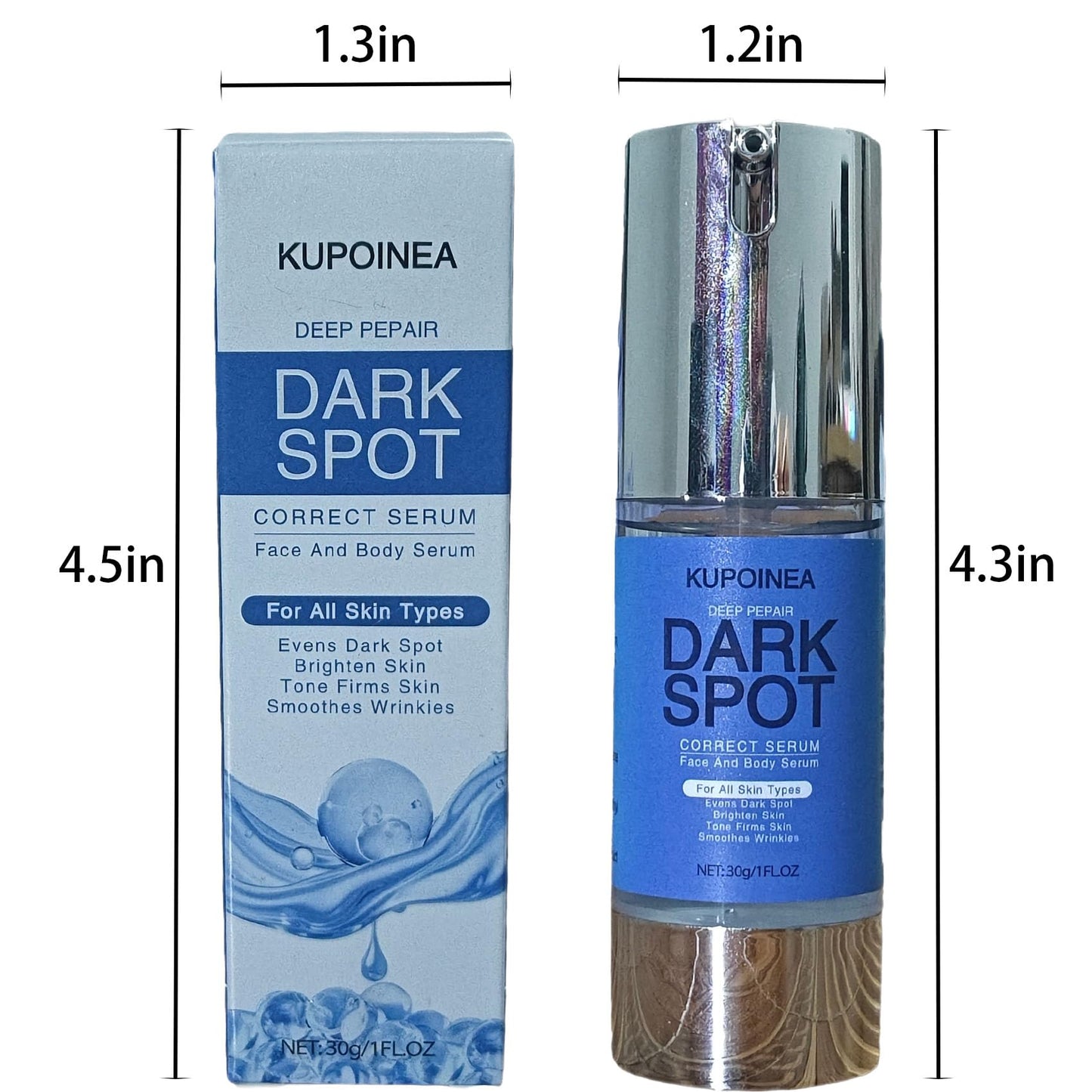 KUPOINEA Dark Spot Remover for Face and Body Serum: Advanced Formula Spot Corrector Cream with Niacinamide ，Age Spot Sun Spot Freckles Melasma Brown Spot - for Women and Men (1.0 Fl Oz) (2)