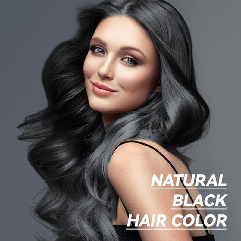 JIESSIA 3 IN 1 Hair Color Shampoo Dye For Women & Men Natural Herbal Plant Semi Permanent Grey Hair Cover Treated, 16.9 Fl Oz, Black