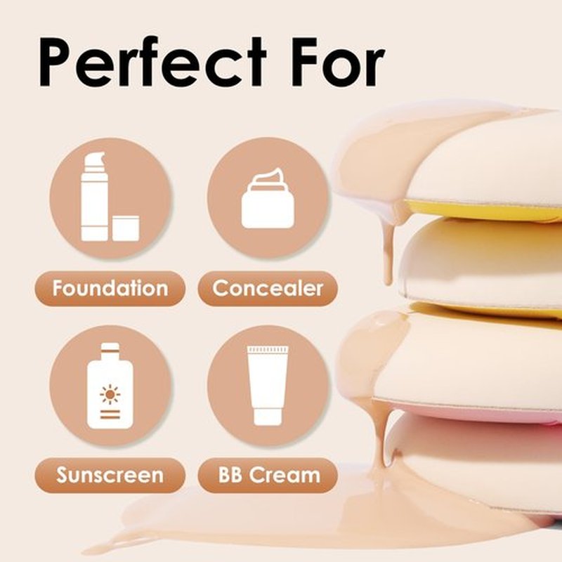 COOL-ANGLE 5Pcs Brown Makeup Sponge For Foundation Concealer And Powder, Latex Free Blender Sponge For Natural And Easy Makeup Soft Long-lasting And Beginner-friendly, Medium