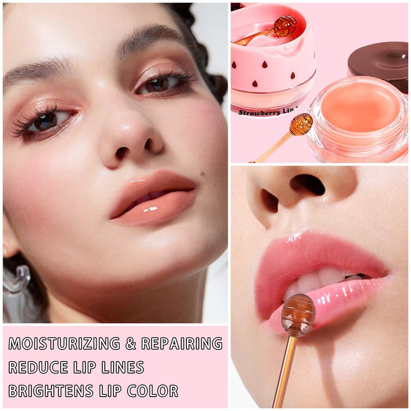 Bee Propolis louds Honey Lip Balm – Deeply Moisturizing Lips Sleeping Mask for Dry, Cracked Lips, Natural Lip Treatment with Bee Propolis & Honey Extract, Honeys Pot Jar Design