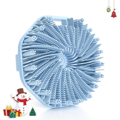 Silicone Body Scrubber, Exfoliating Body Wash Scrubbers Exfoliator, Shower Body Brush for Effective Showering Exfoliation and Gentle Massage (Blue)