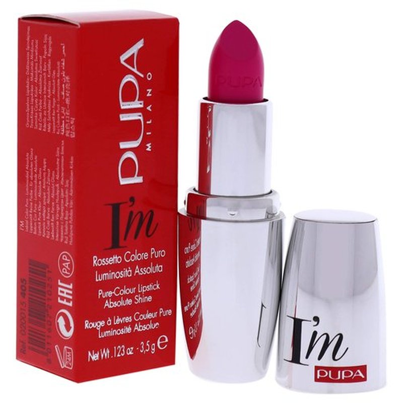 Pupa Milano I Am Pure-Colour Lipstick - Intense Color And Absolute Brightness - High Concentration Of Pigments - Lightweight And Flawless - Melts Perfectly On Lips - 405 Electric Fuchsia - 0.123 OZ