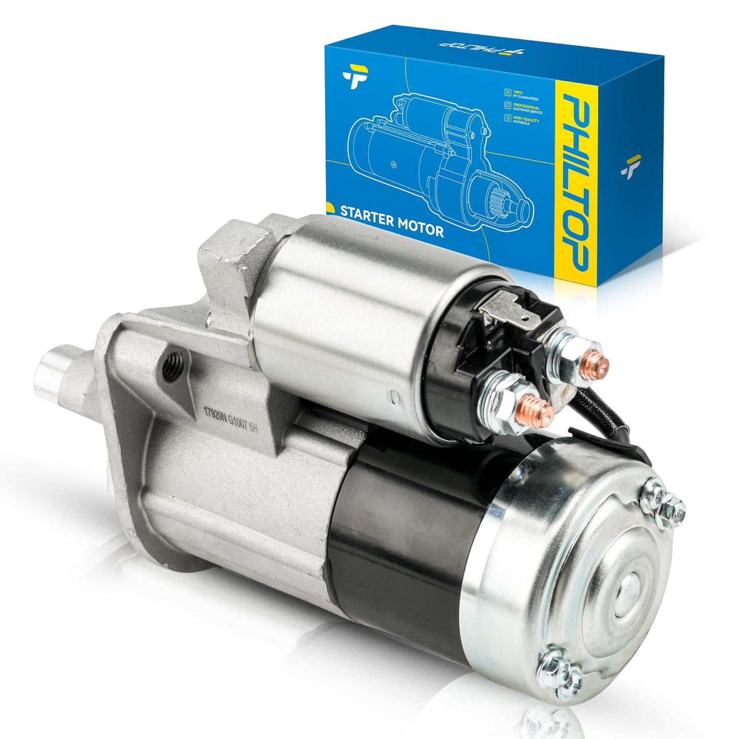 PHILTOP NEW 17929N Automotive Starter Compatible with Chrysler, Dodge, 2004-2006 Sebring 2.7L, 2004-2006 Stratus 2.7L,1.2KW 10 CW Starter Motor Replacement 17929、17929N、4606875AE、04606875AE、RX606875AE