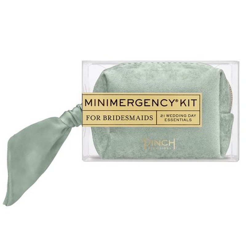 Pinch Provisions Velvet Sage Minimergency Kit for Bridesmaids, Includes 21 Emergency Wedding Day Must-Have Essentials, Perfect Bridal Shower and Bridesmaids Proposal Gift