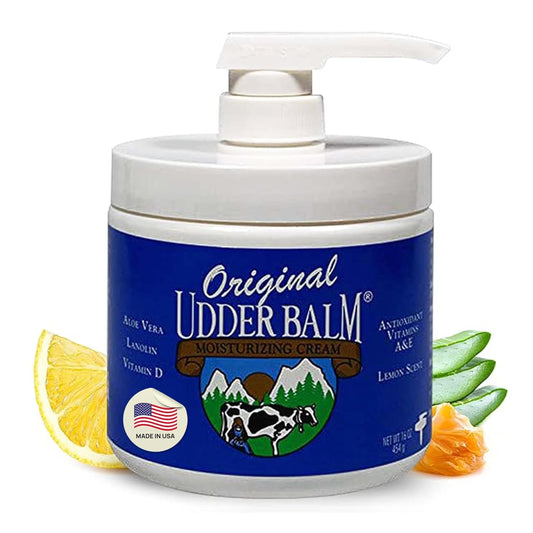 Udder Balm - Extra Thick Moisturizing Cream for Dry Skin & Cracked Heels | 16 Fl Oz with Aloe Vera