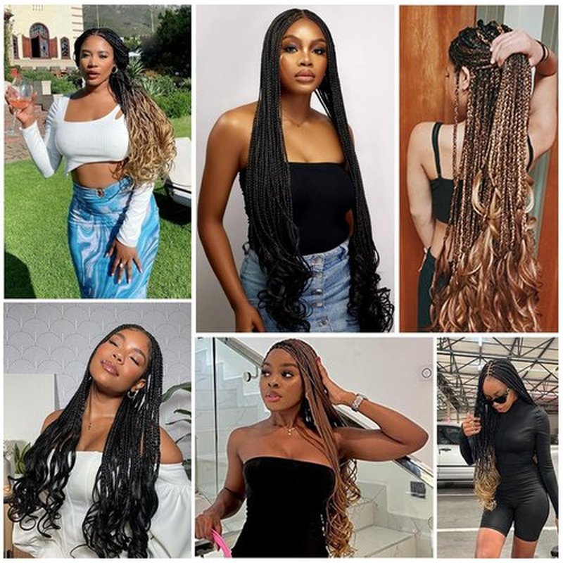 Amir Hair 8 packs French Curly Crochet Braids 26 Inch Goddess Box Braids Crochet Hair Pre Looped With Curly Wavy Ends Synthetic Hair Extensions (26 Inch(pack of 8), C14#)