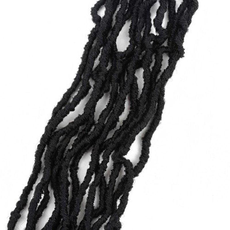 8 Packs Faux Locs Crochet Hair Curly Ends 18 Inch Soft Locs Crochet Dreads Boho Braids Crochet Faux Locs Hair for Women (18inch(pack of 8), 1B)
