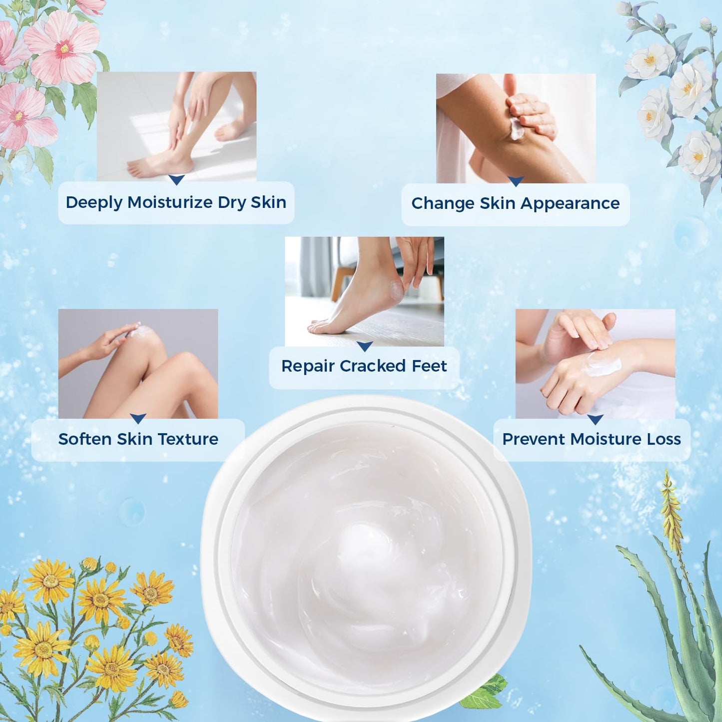 OUKEYA Urea Cream 40 Percent, Foot & Hand Cream for Dry Cracked, Urea Lotion for Feet Maximum Strength